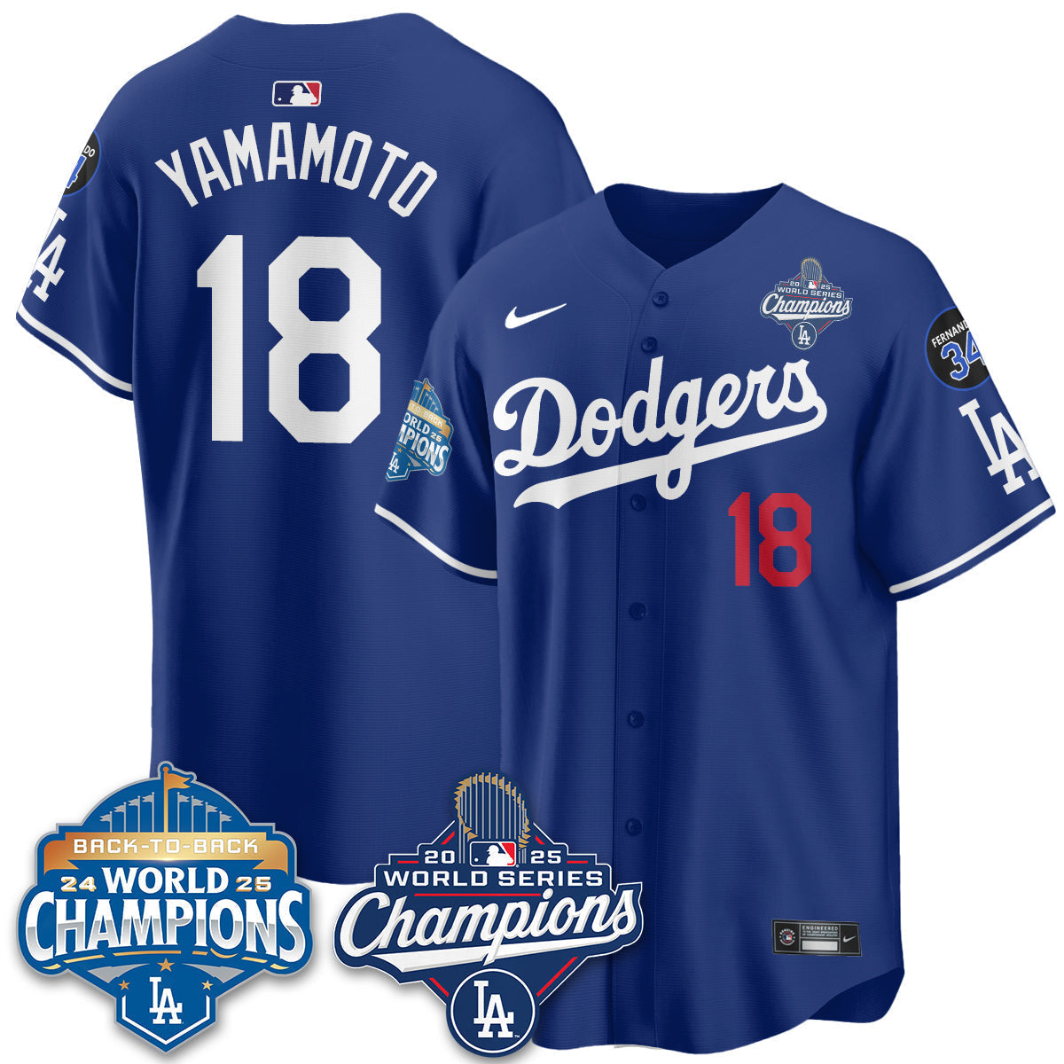 LAD 2025 World Series Champions Men Jersey - All Stitched N2