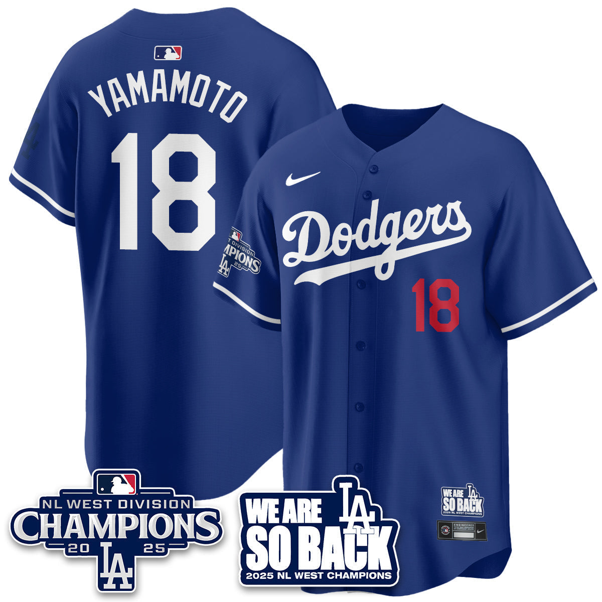 LAD 2025 NL West Division Champions Jersey - All Stitched