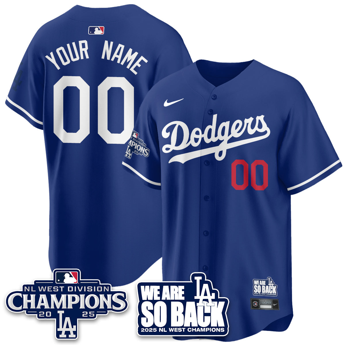 LAD 2025 NL West Division Champions Jersey - All Stitched