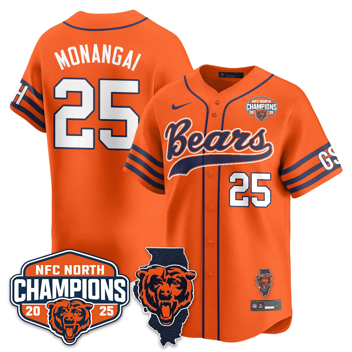 CHI  NFC North Division Champions Vapor Limited Baseball Men Jersey - All Stitched