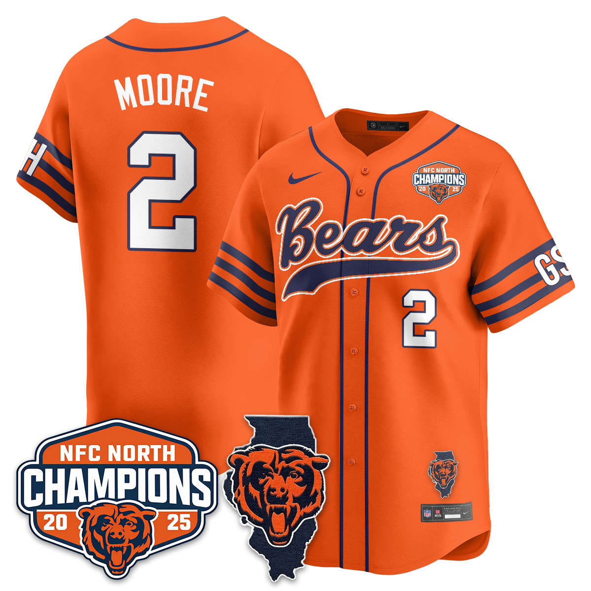 CHI  NFC North Division Champions Vapor Limited Baseball Men Jersey - All Stitched