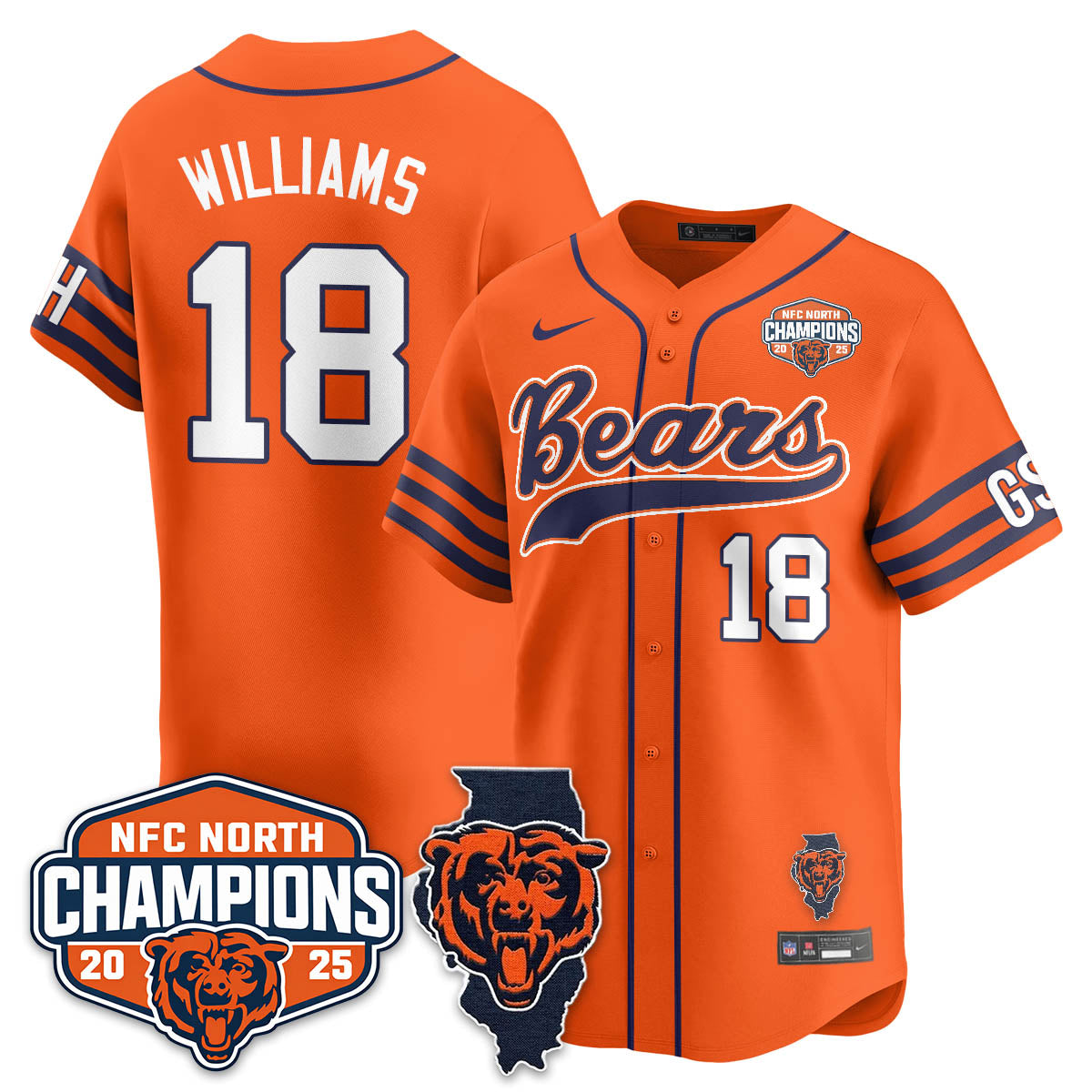CHI  NFC North Division Champions Vapor Limited Baseball Men Jersey - All Stitched
