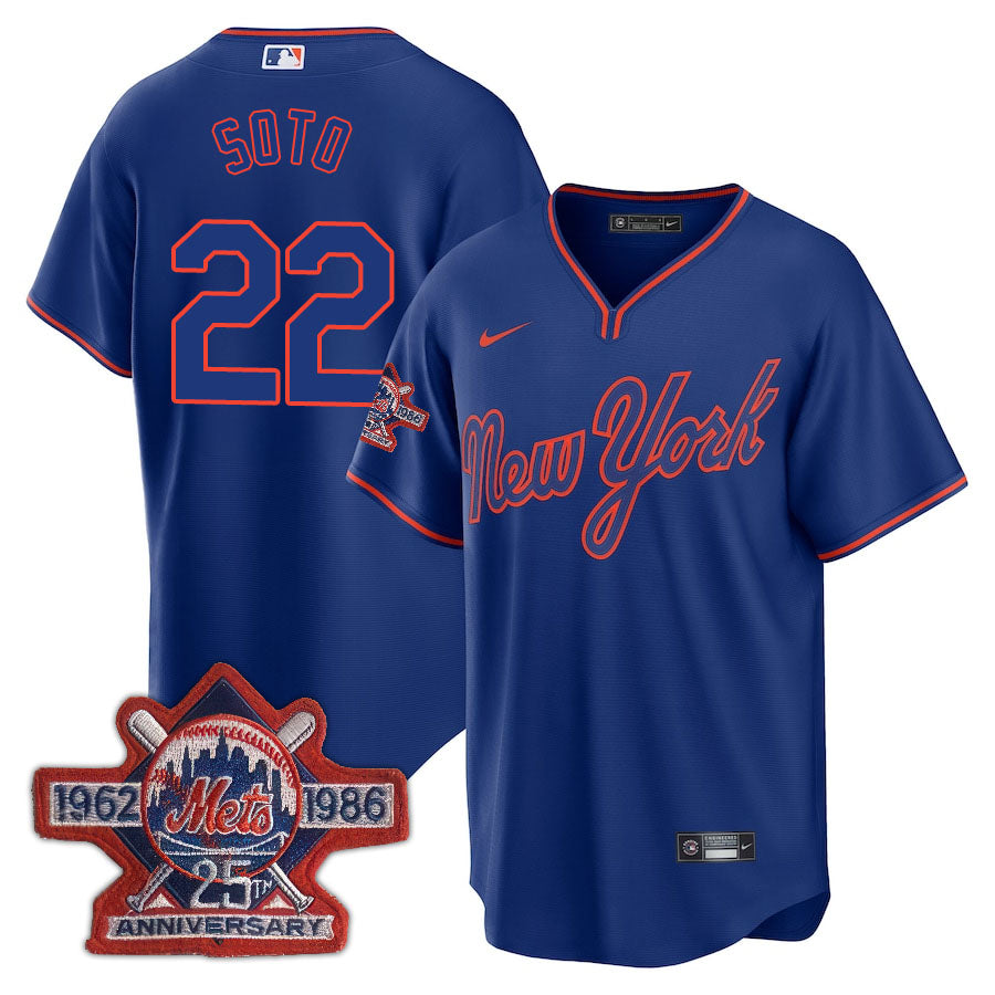 NYM Limited Jersey - 1986 Patch - All Stitched