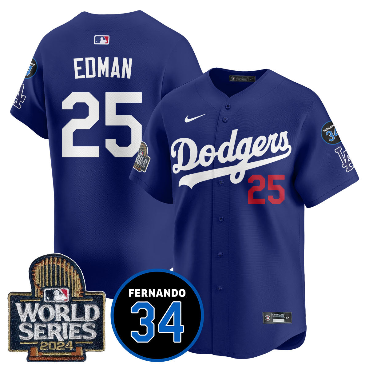 Dodgers Fernando Valenzuela Memorial Men Jersey - All Stitched