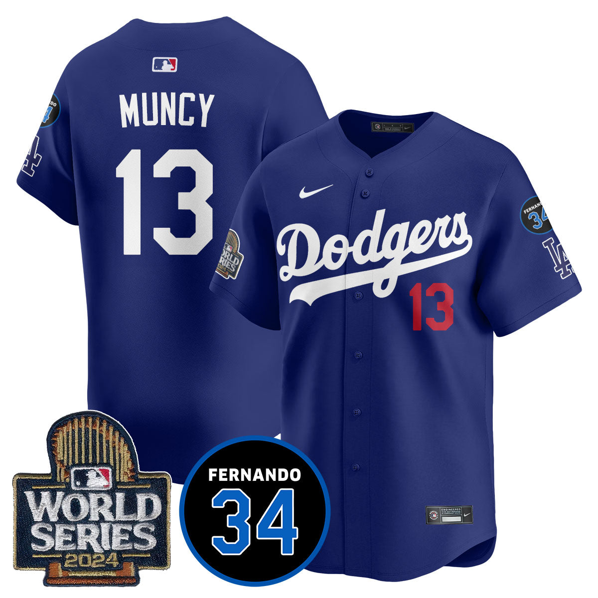 Dodgers Fernando Valenzuela Memorial Men Jersey - All Stitched