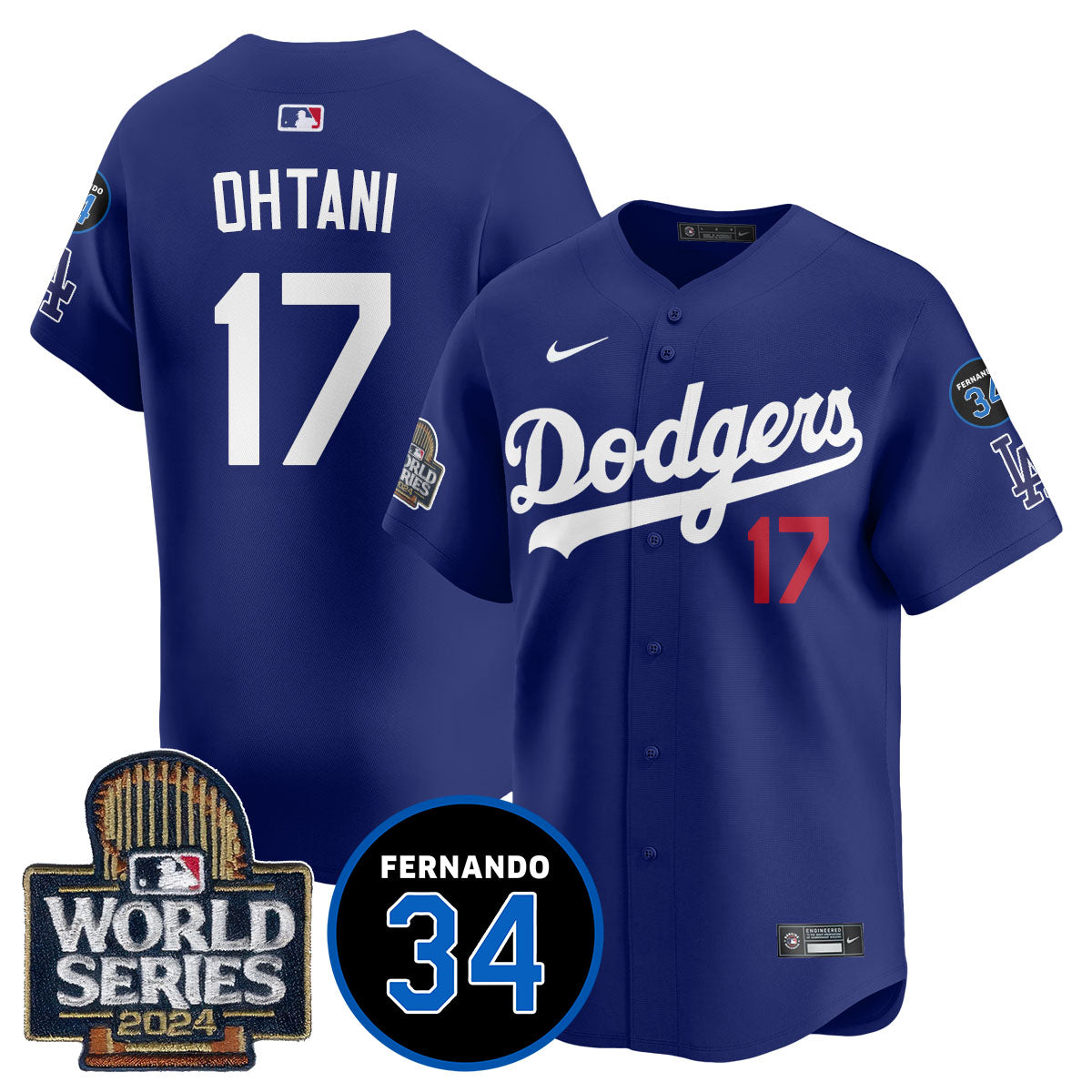 Dodgers Fernando Valenzuela Memorial Men Jersey - All Stitched