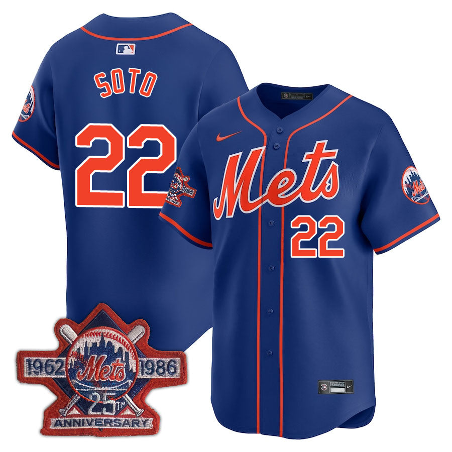 NYM Limited Jersey - 1986 Patch - All Stitched