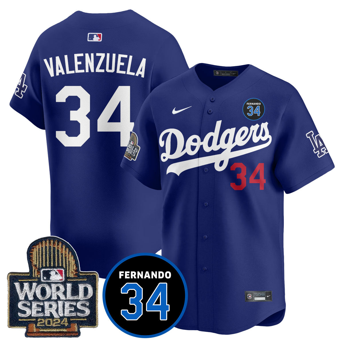 Dodgers Fernando Valenzuela Memorial Men Jersey - All Stitched