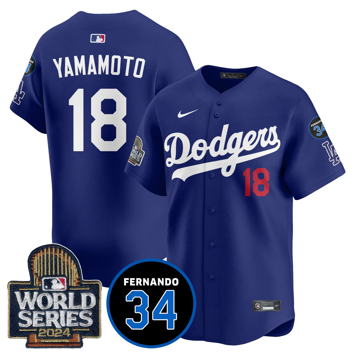 Dodgers Fernando Valenzuela Memorial Men Jersey - All Stitched