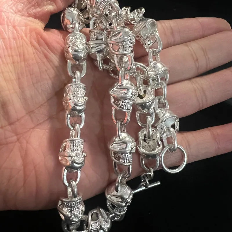 2026 Hot S925 Tibetan Silver Skull Necklace, Handmade Luxury Lucky Wealth Amulet, Stylish Unisex Jewelry for Men & Women