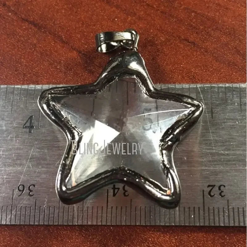 10pcs Gunmetal Crystal Girl Star Pendant Y2K Steel Choker Gothic Halloween Necklace Chunk Chain Bold Stunning Statement Jewelry