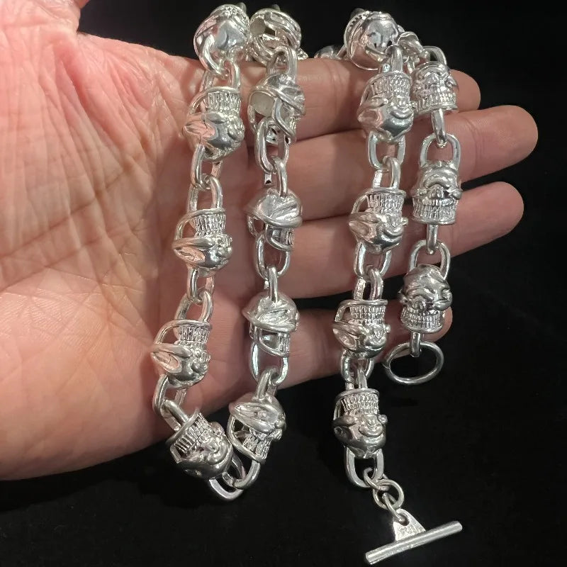 2026 Hot S925 Tibetan Silver Skull Necklace, Handmade Luxury Lucky Wealth Amulet, Stylish Unisex Jewelry for Men & Women