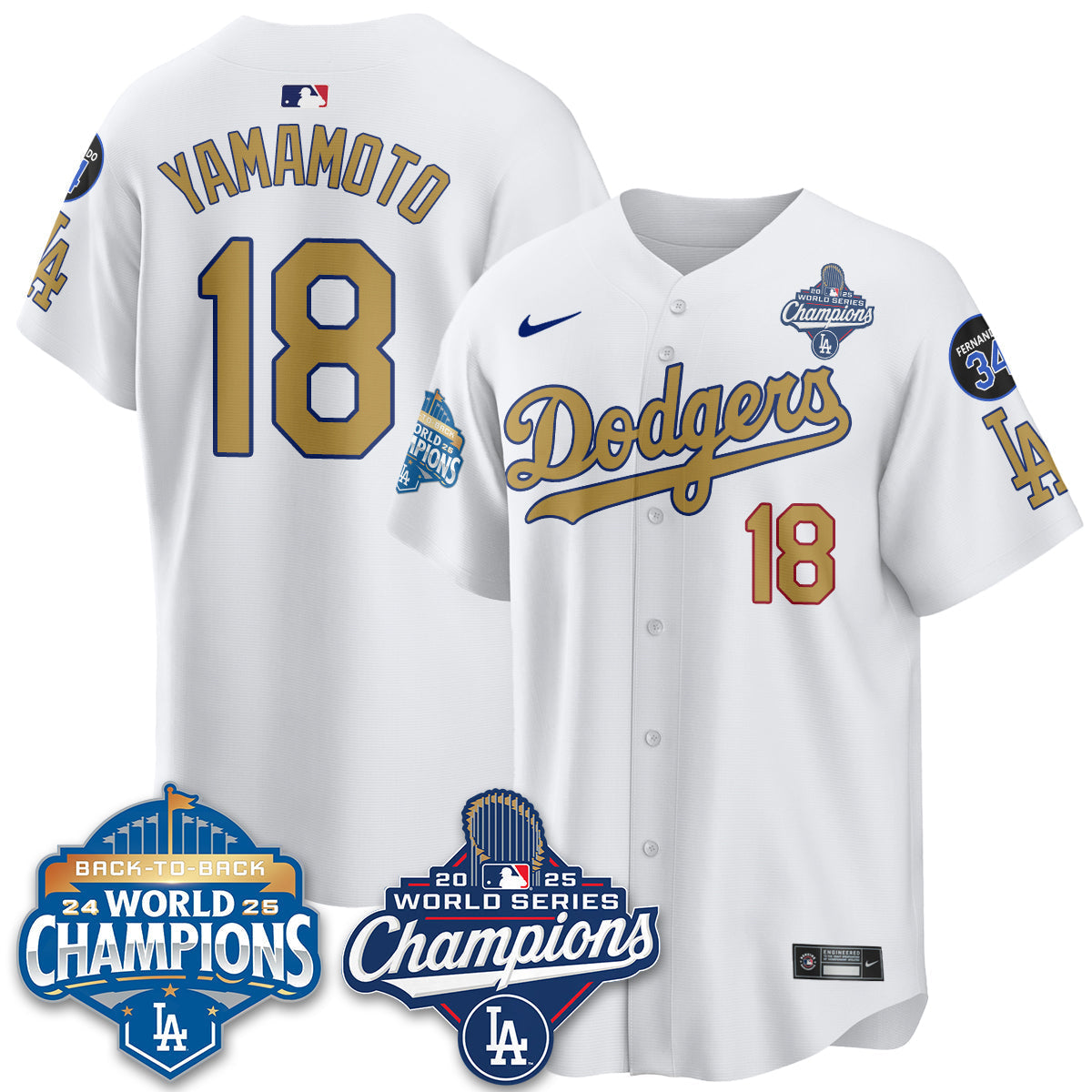 LAD 2025 World Series Champions Men Jersey - All Stitched N2