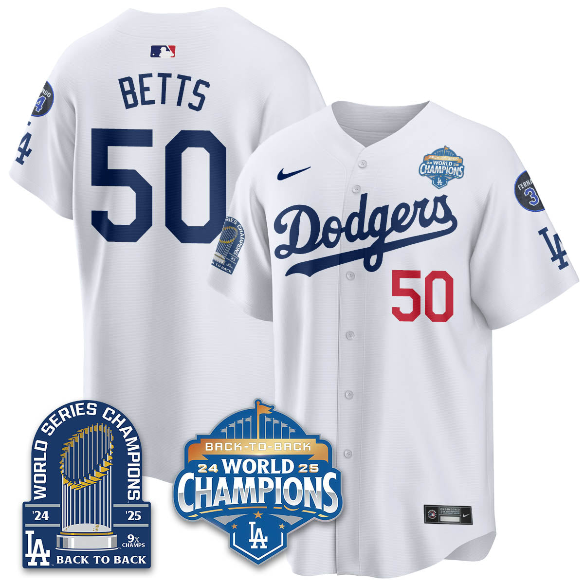 LAD 2025 World Series Champions Men Jersey - 9x Champs - All Stitched N2