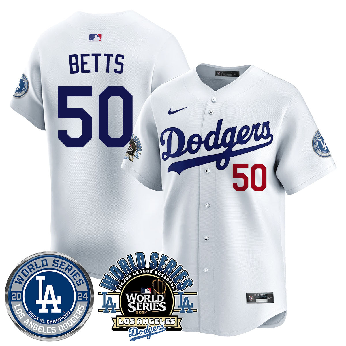 Los Angeles Dodgers 2024 World Series Jersey - All Stitched