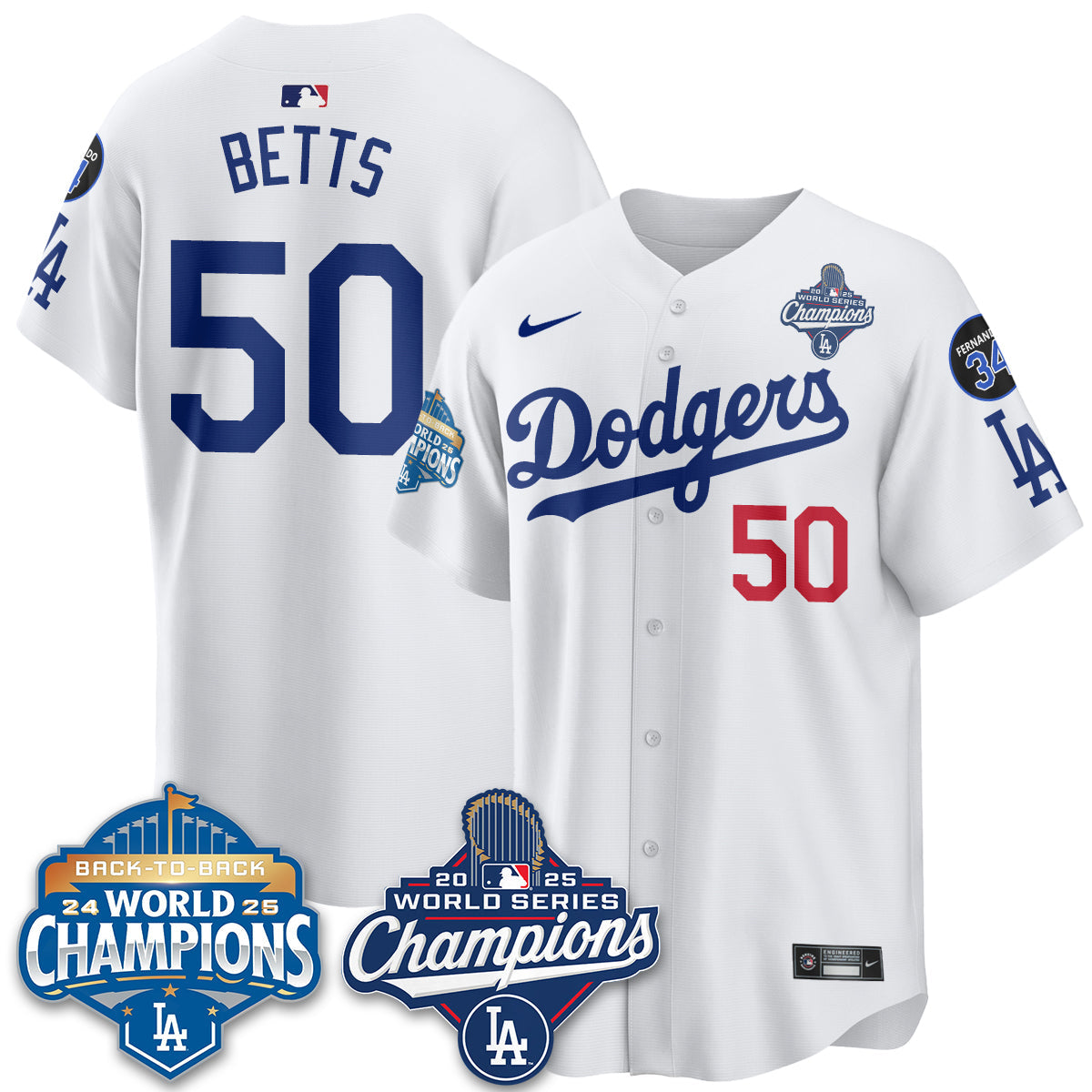 LAD 2025 World Series Champions Men Jersey - All Stitched N2