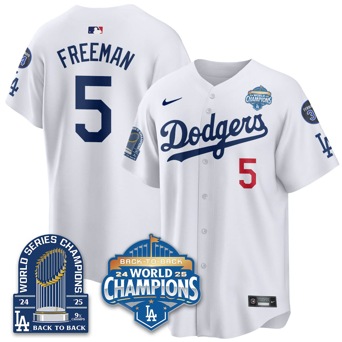 LAD 2025 World Series Champions Men Jersey - 9x Champs - All Stitched