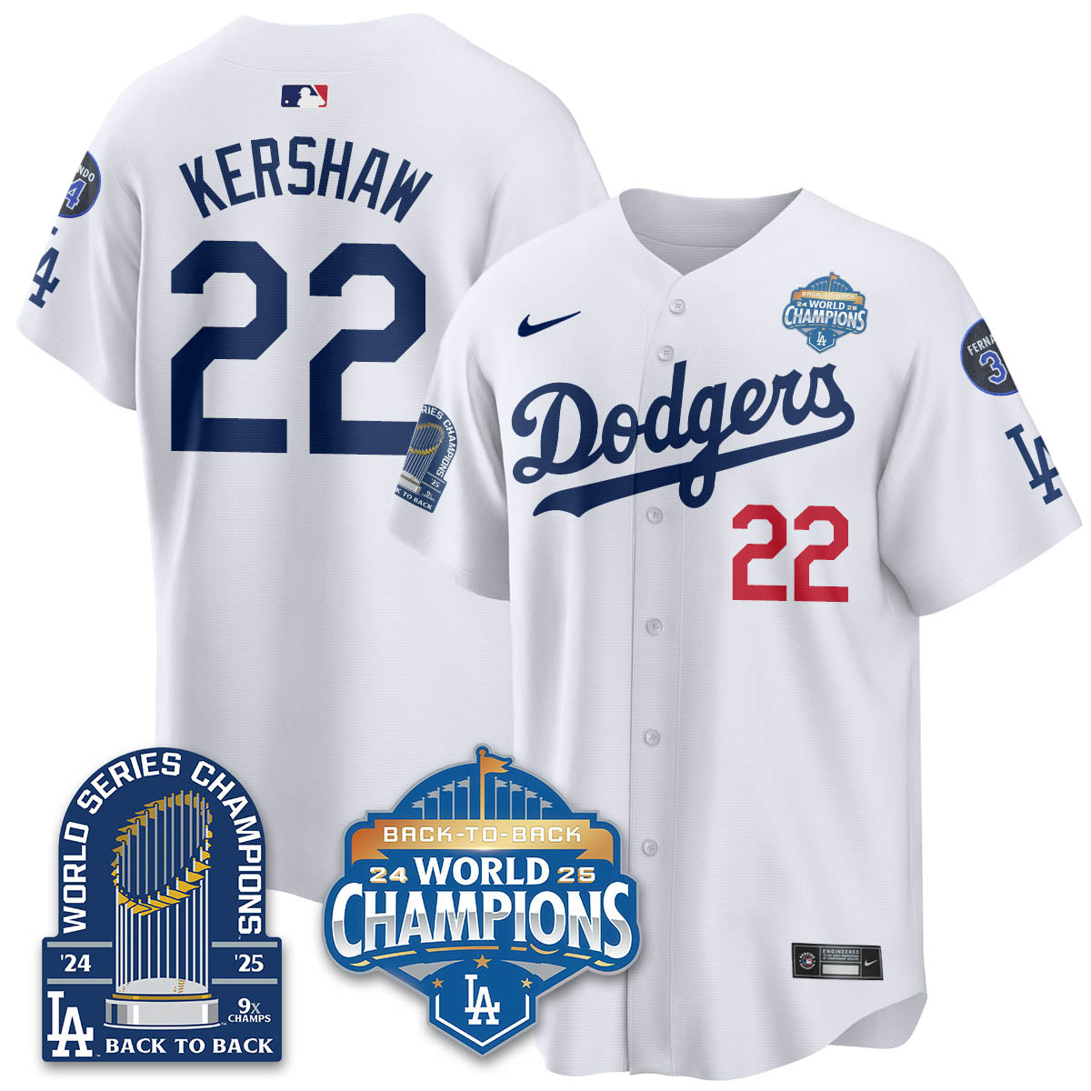 LAD 2025 World Series Champions Men Jersey - 9x Champs - All Stitched