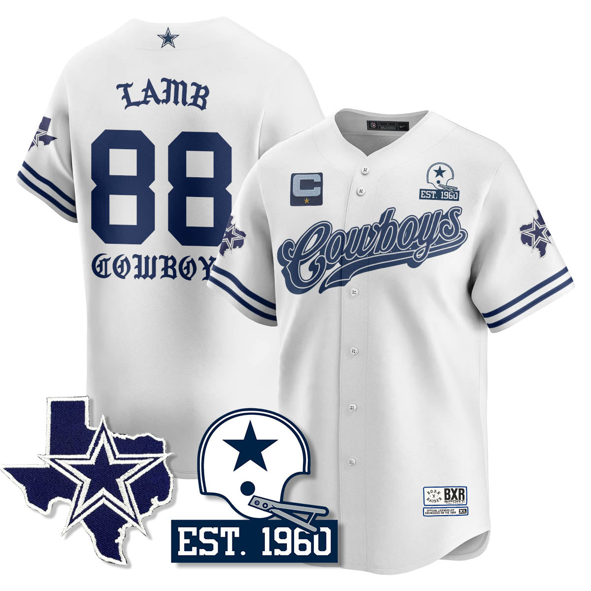 DAL Born x Raised Baseball Men Jersey - All Stitched