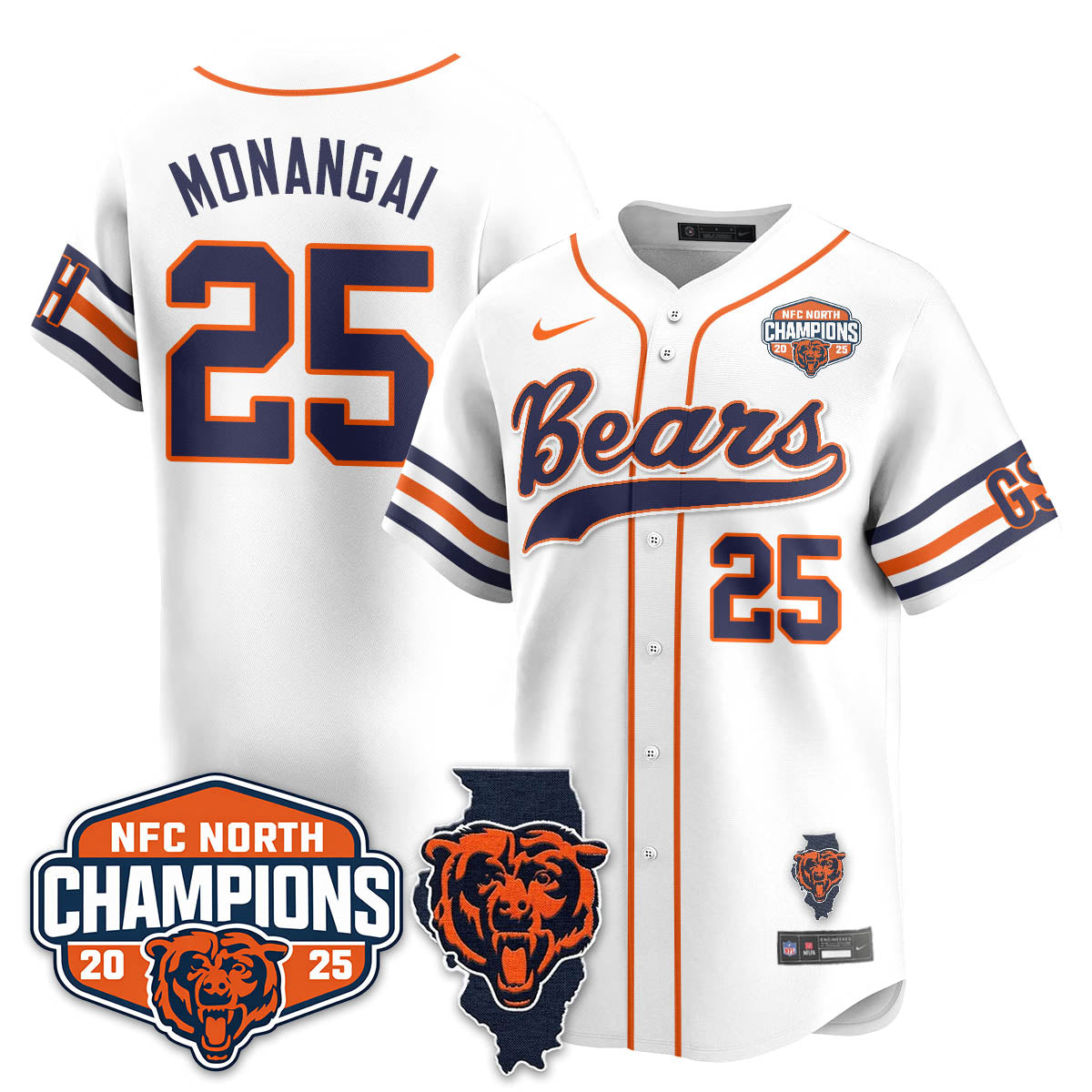 CHI  NFC North Division Champions Vapor Limited Baseball Men Jersey - All Stitched