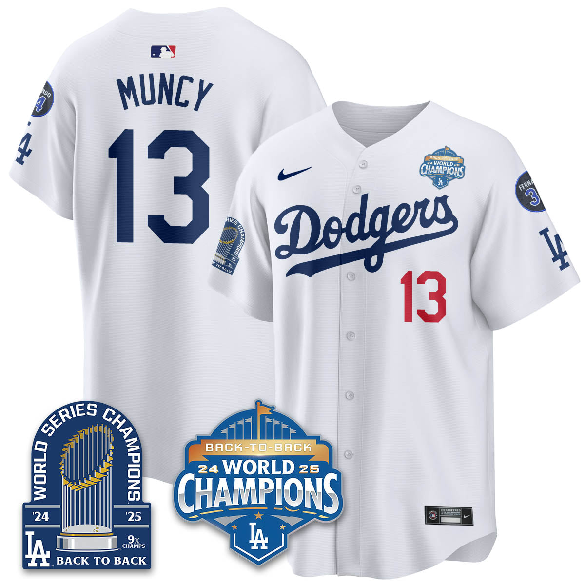 LAD 2025 World Series Champions Men Jersey - 9x Champs - All Stitched N2