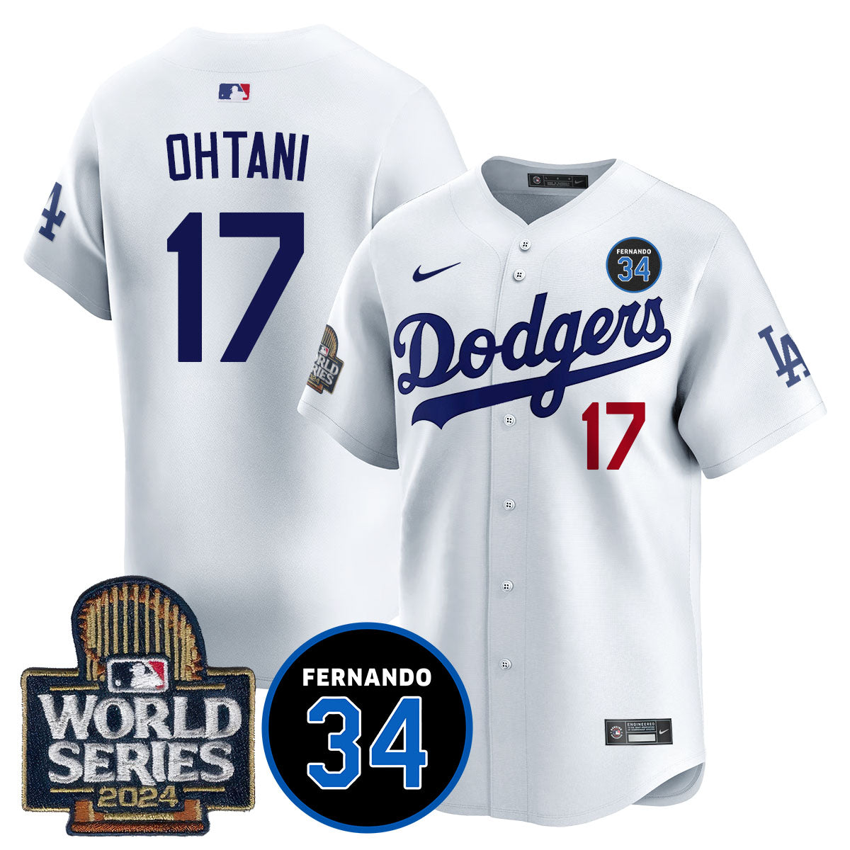 Dodgers Fernando Valenzuela Memorial Men Jersey - All Stitched