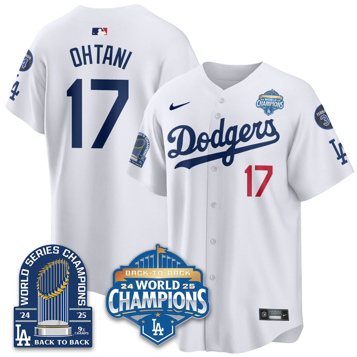 LAD 2025 World Series Champions Men Jersey - 9x Champs - All Stitched N2