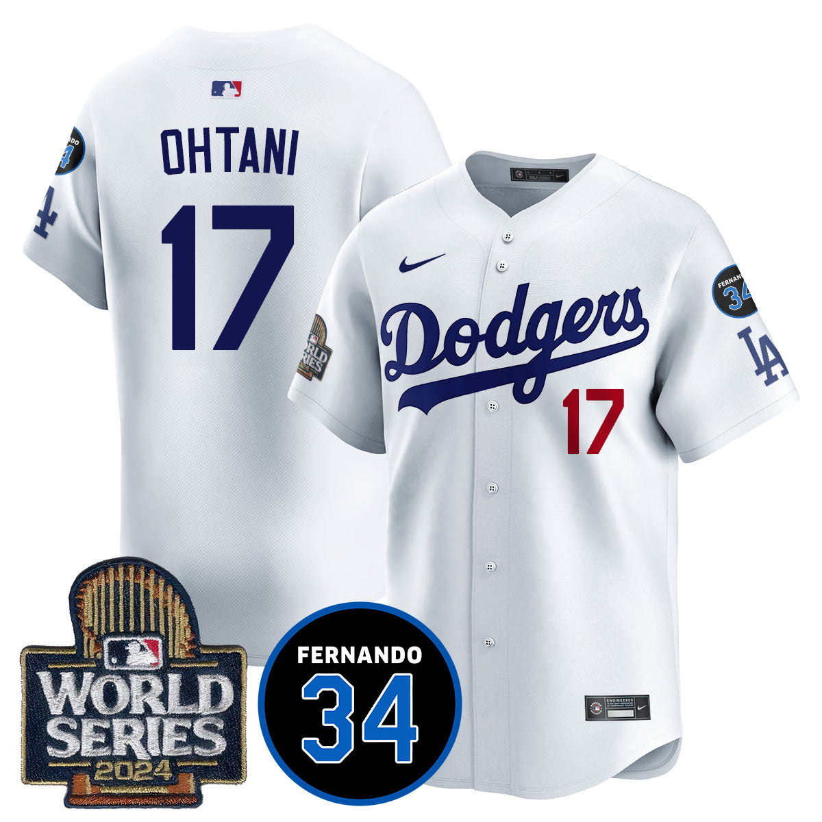Dodgers Fernando Valenzuela Memorial Men Jersey - All Stitched