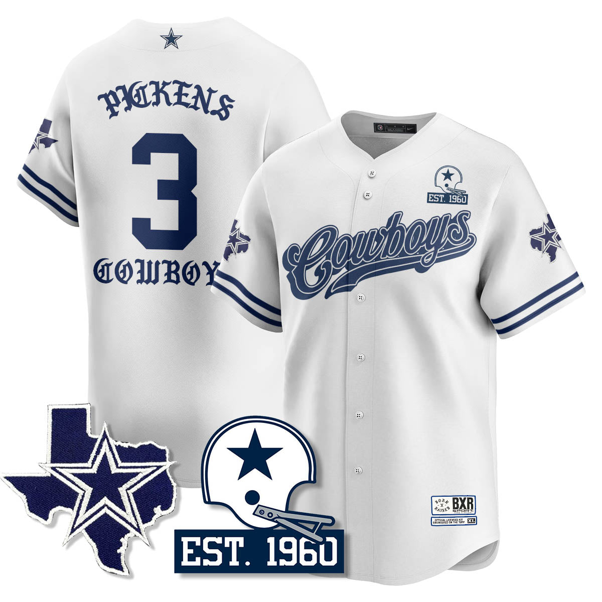 DAL Born x Raised Baseball Men Jersey - All Stitched