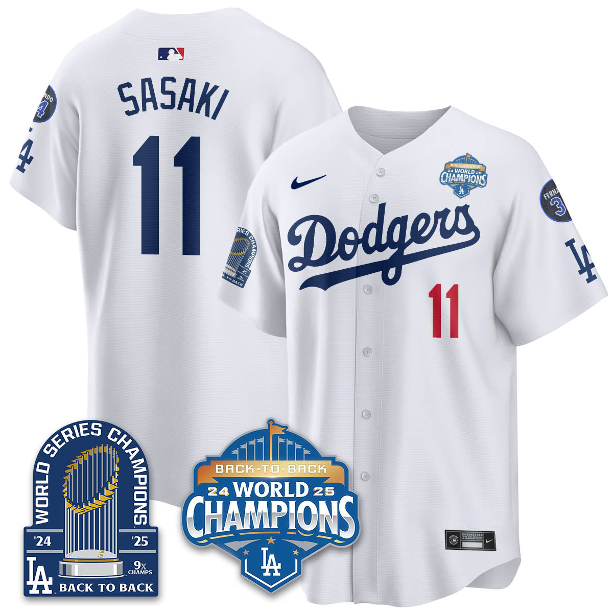 LAD 2025 World Series Champions Men Jersey - 9x Champs - All Stitched N2