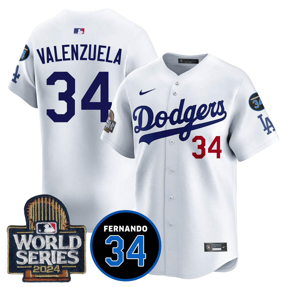 Dodgers Fernando Valenzuela Memorial Men Jersey - All Stitched