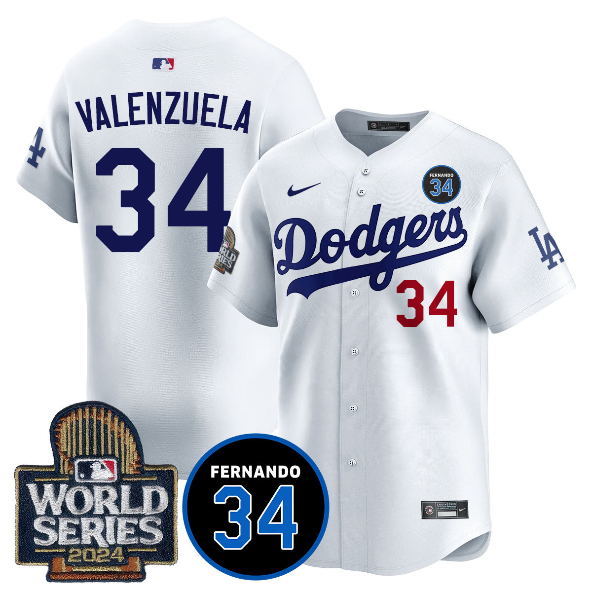 Dodgers Fernando Valenzuela Memorial Men Jersey - All Stitched