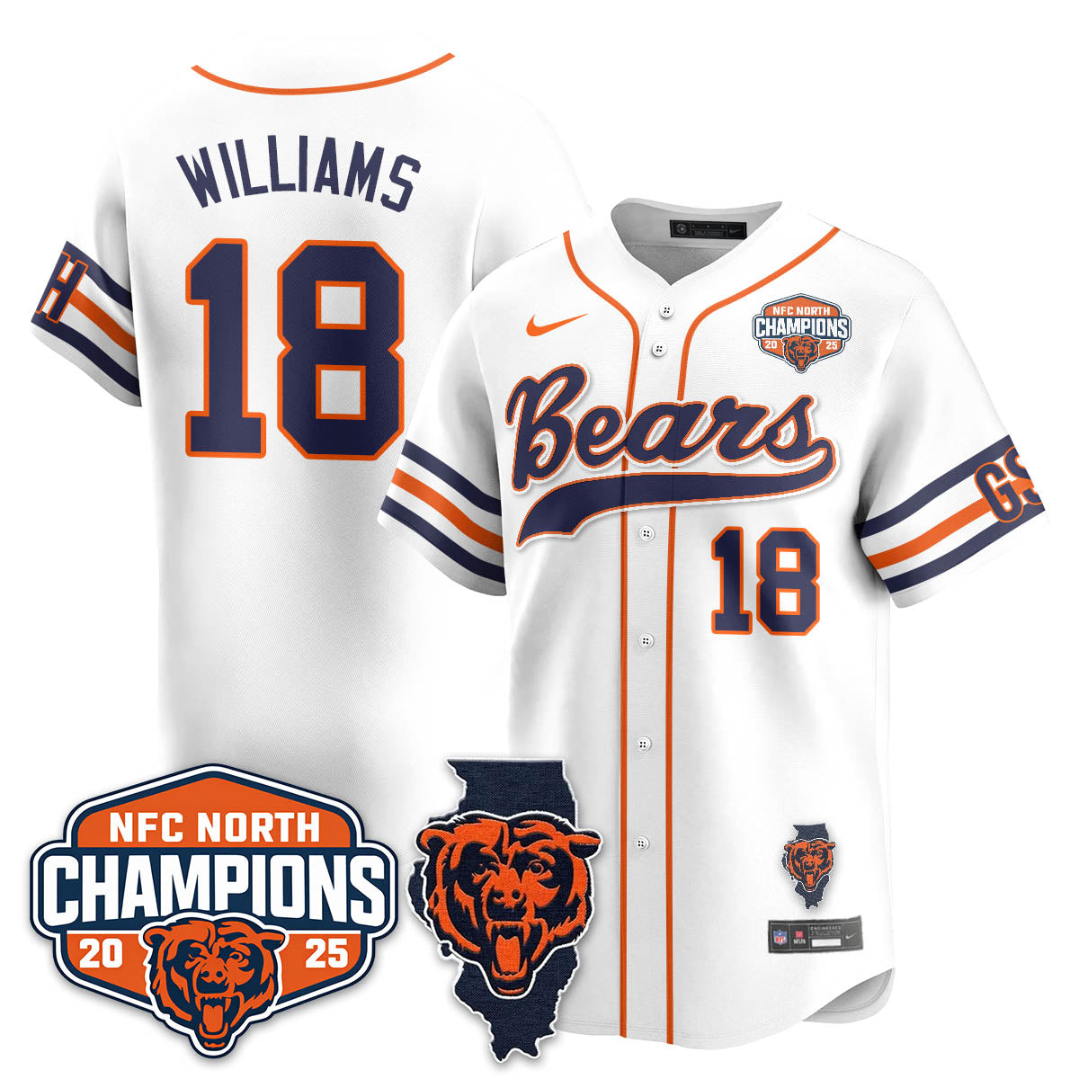 CHI  NFC North Division Champions Vapor Limited Baseball Men Jersey - All Stitched