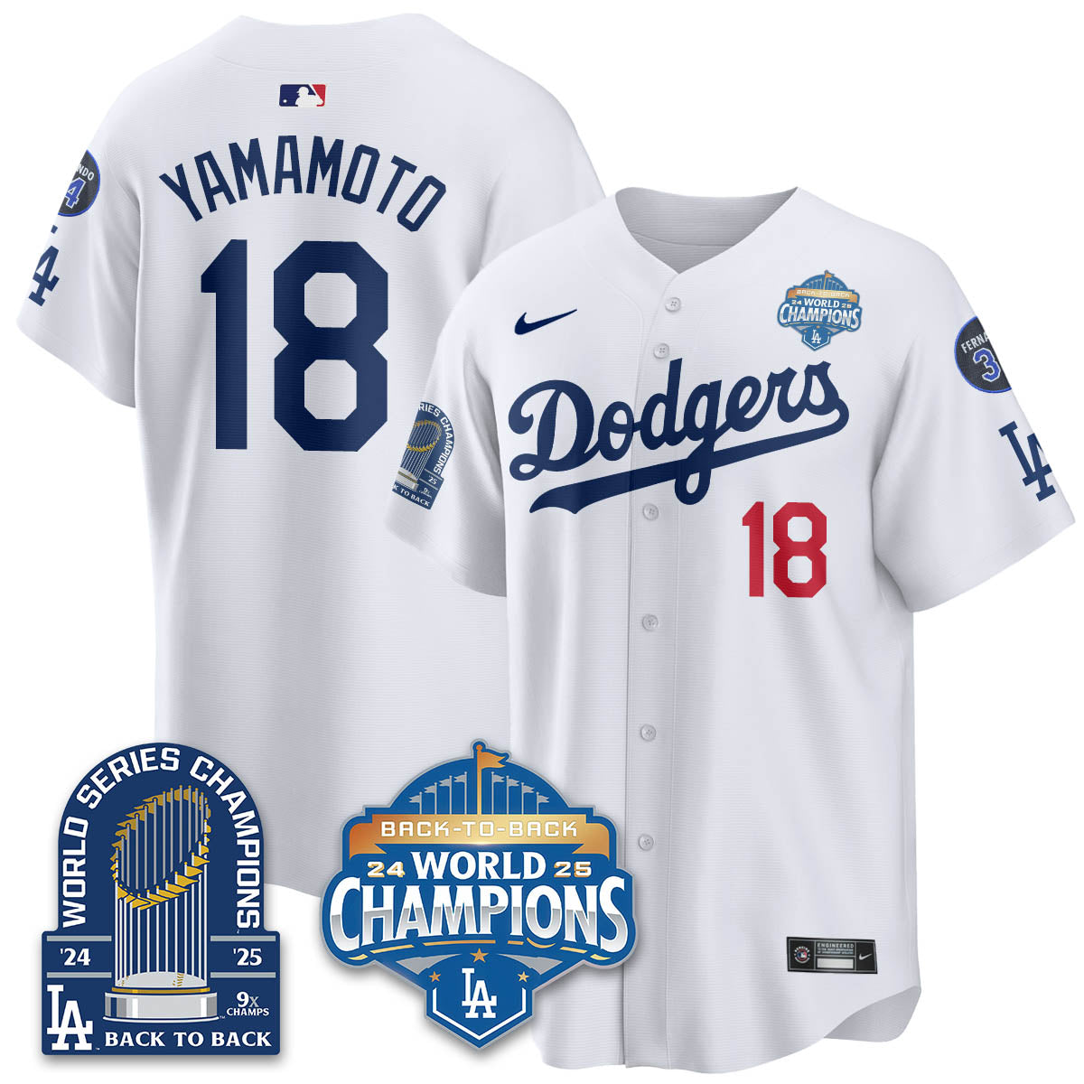 LAD 2025 World Series Champions Men Jersey - 9x Champs - All Stitched N2
