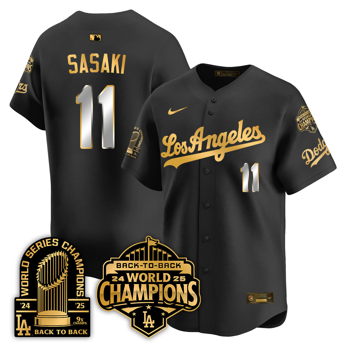 LAD Gold Collection Limited Gold Jersey - 9x & B2B Champs - Stitched