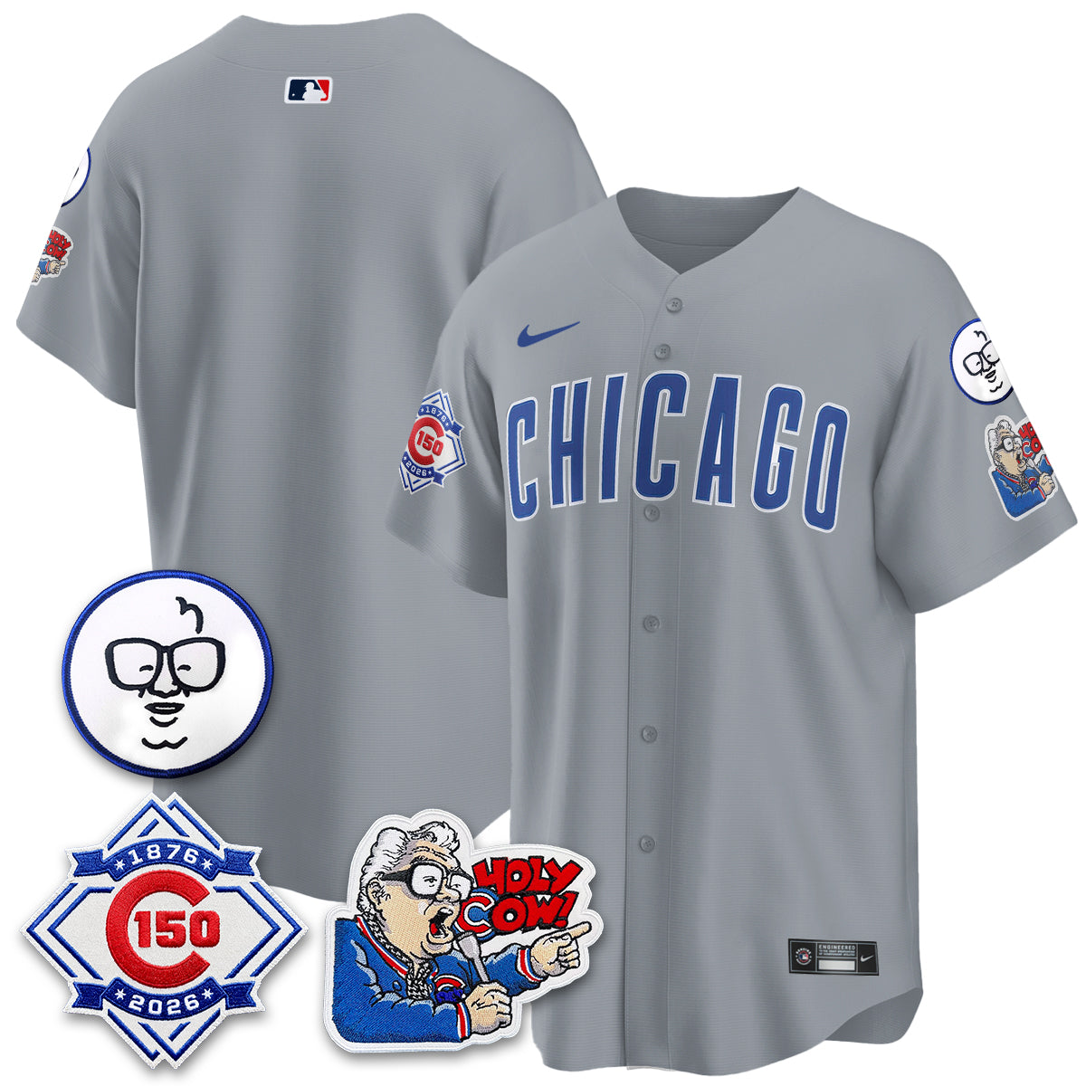 CHC 150th Anniversary Harry Caray Holy Cow Vapor Premier Limited Jersey - Stitched V2
