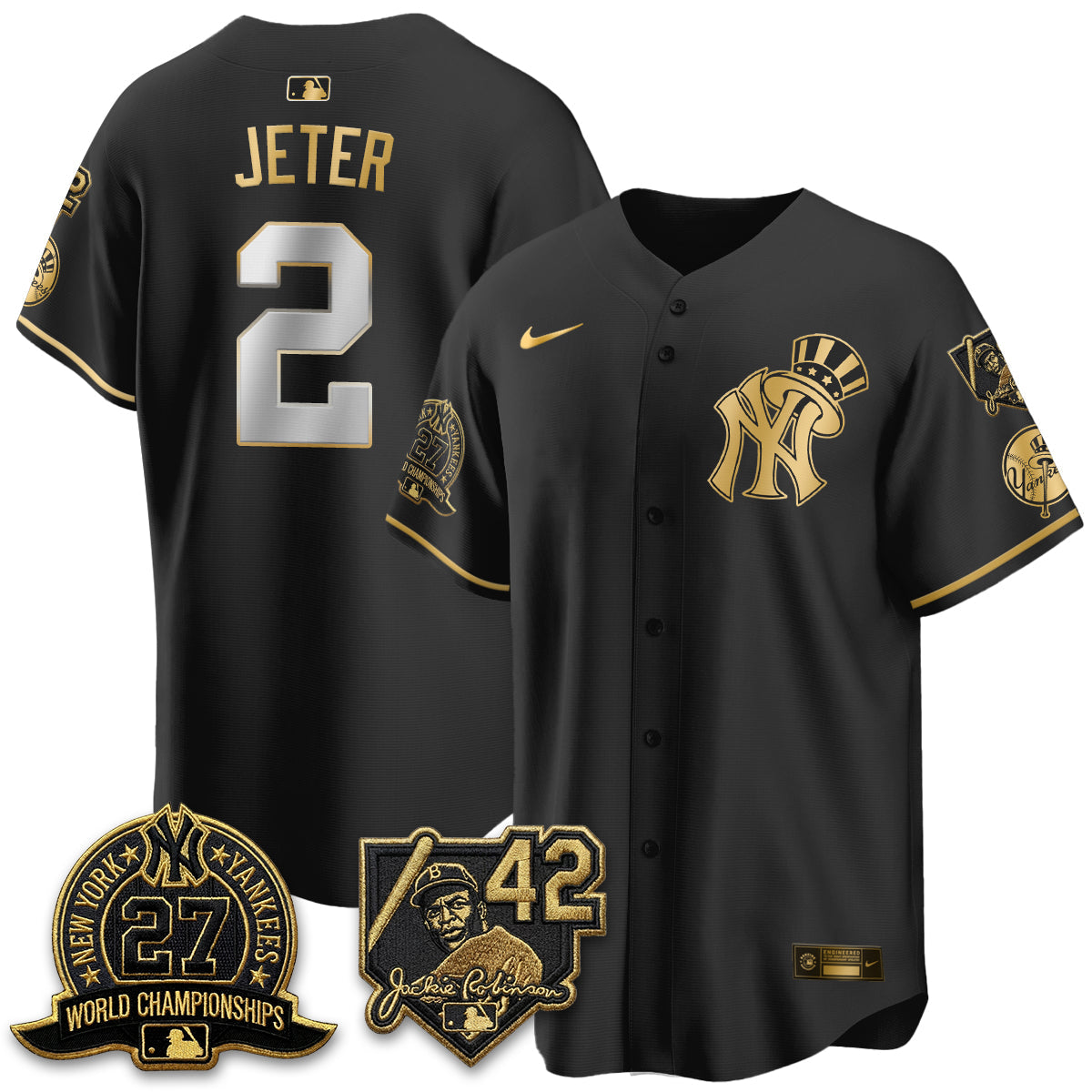 NYY 2026 Jackie Robinson Day Vapor Limited Gold Edition Jersey - All Stitched - V2