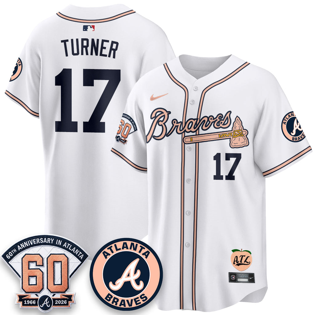 ATL 60th Anniversary Peach Edition Vapor Premier Limited Jersey - Stitched