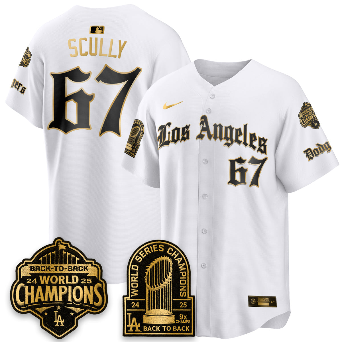 LAD WS Champions Back 2 Back Patch Vapor Premier Limited Gothic Gold Edition Jersey - Stitched
