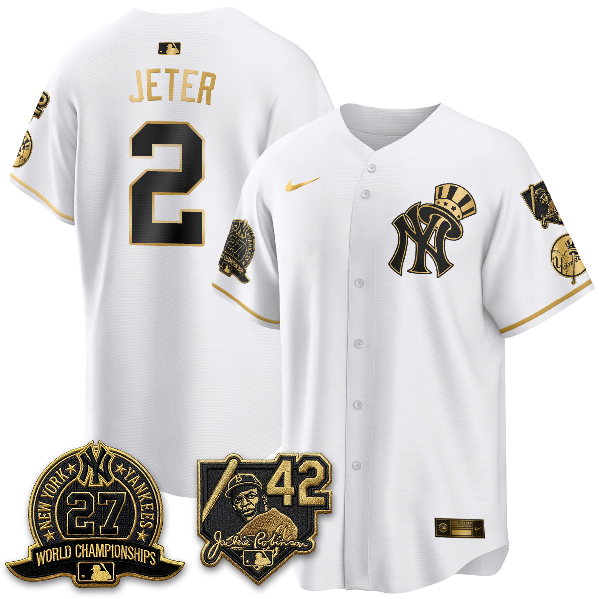 NYY 2026 Jackie Robinson Day Vapor Limited Gold Edition Jersey - All Stitched - V2