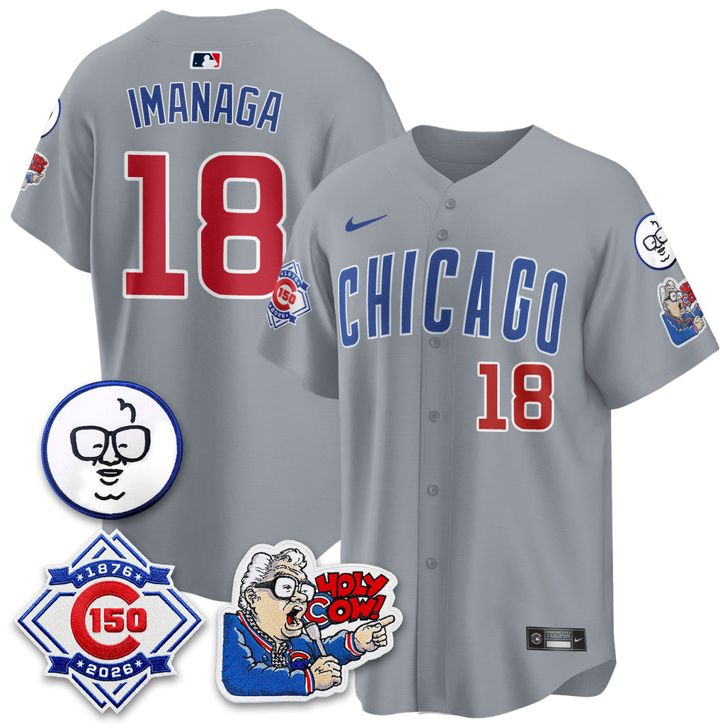 CHC 150th Anniversary Harry Caray Holy Cow Limited Blue Jersey - Stitched V2