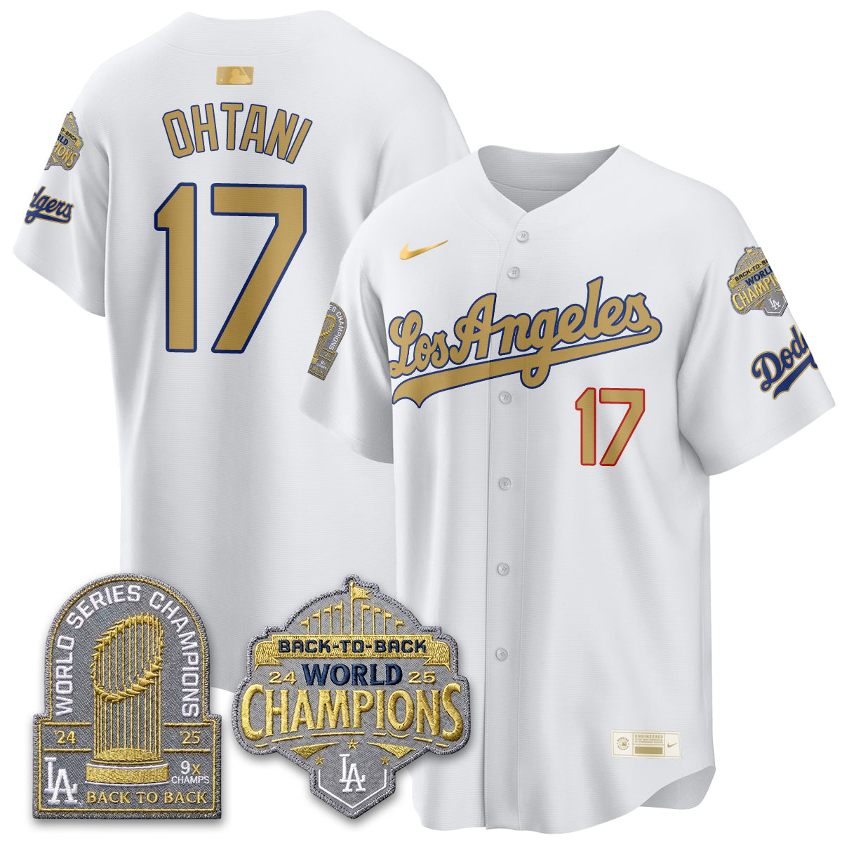 LAD Gold Collection Limited Gold Jersey - 9x & B2B Champs - Stitched