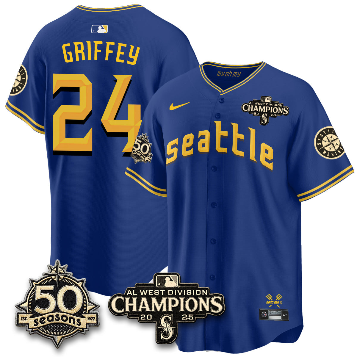 SEA Vapor Premier Limited Jersey - 50th Anniversary & AL West Division Champions - Steelheads Community Funds - All Stitched