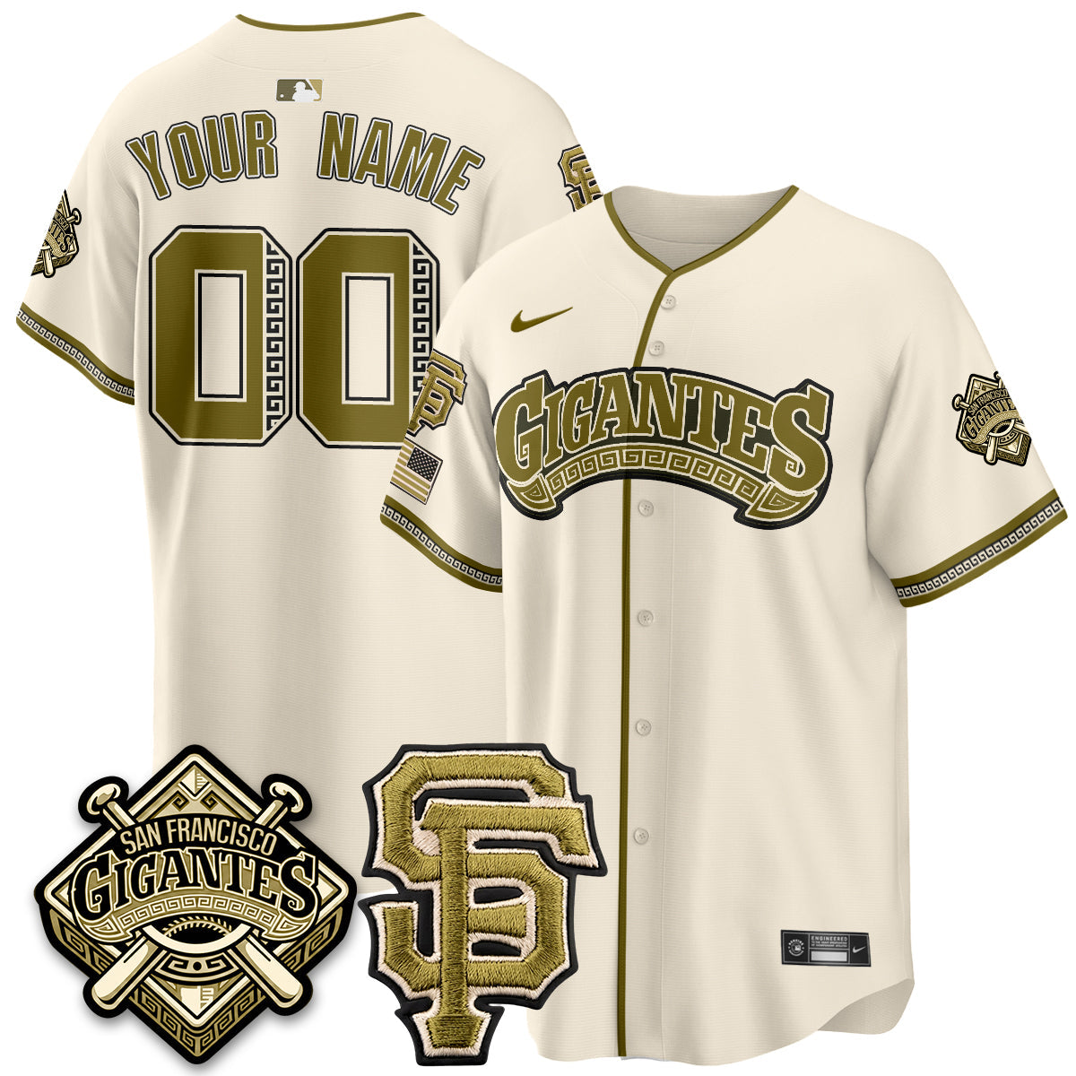 SF New Era Olive 2026 Armed Forces Day Custom Jersey - Stitched