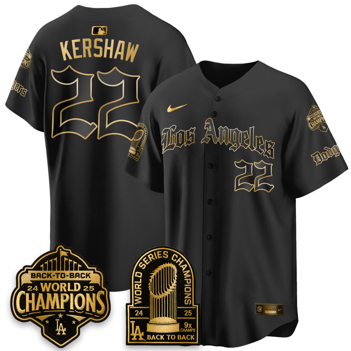 LAD WS Champions Back 2 Back Patch Vapor Premier Limited Gothic Gold Edition Jersey - Stitched