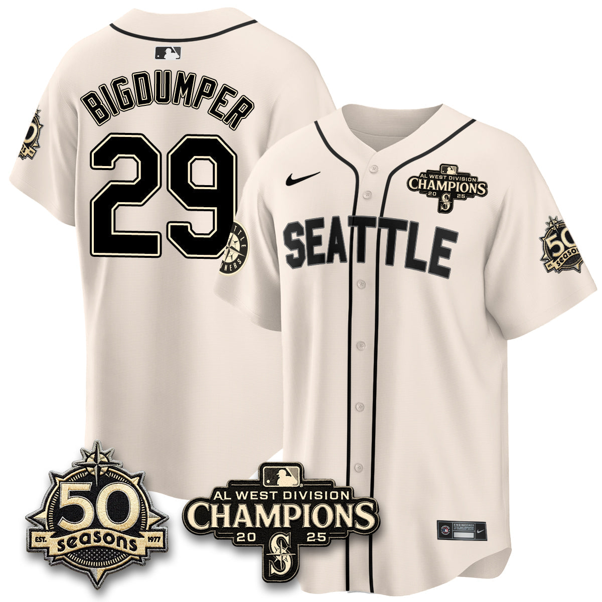 SEA Vapor Premier Limited Jersey - 50th Anniversary & AL West Division Champions - Steelheads Community Funds - All Stitched