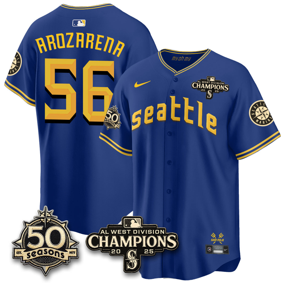 SEA Vapor Premier Limited Jersey - 50th Anniversary & AL West Division Champions - Steelheads Community Funds - All Stitched