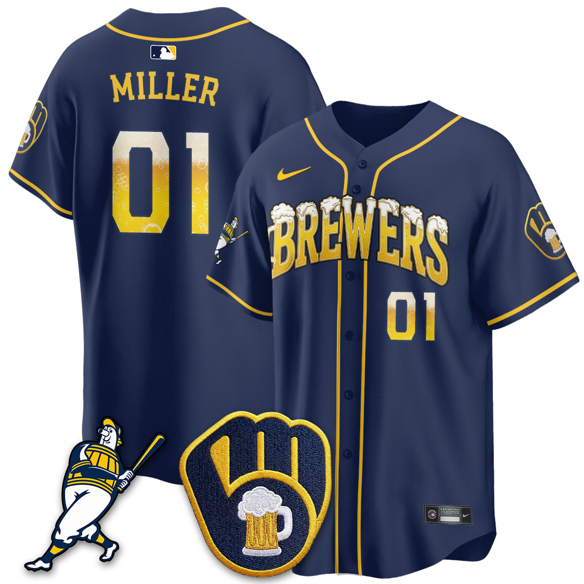 MIL "Pitcher & Pint" Navy Edition Vapor Limited Jersey - Stitched