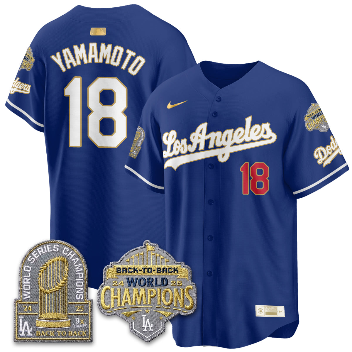 LAD Gold Collection Limited Gold Jersey - 9x & B2B Champs - Stitched