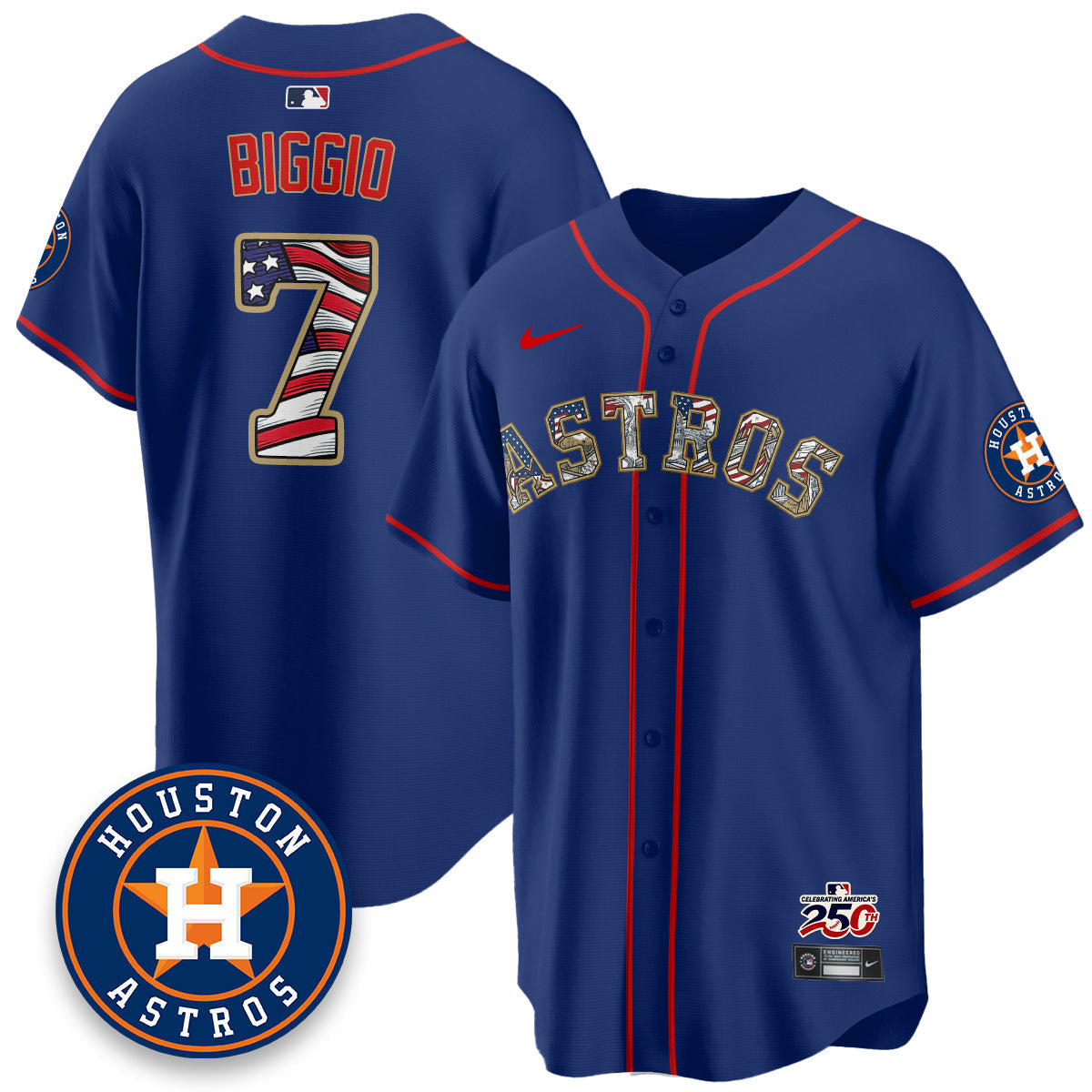 HOU 2026 Independence Day USA Vapor Limited Jersey - Stitched